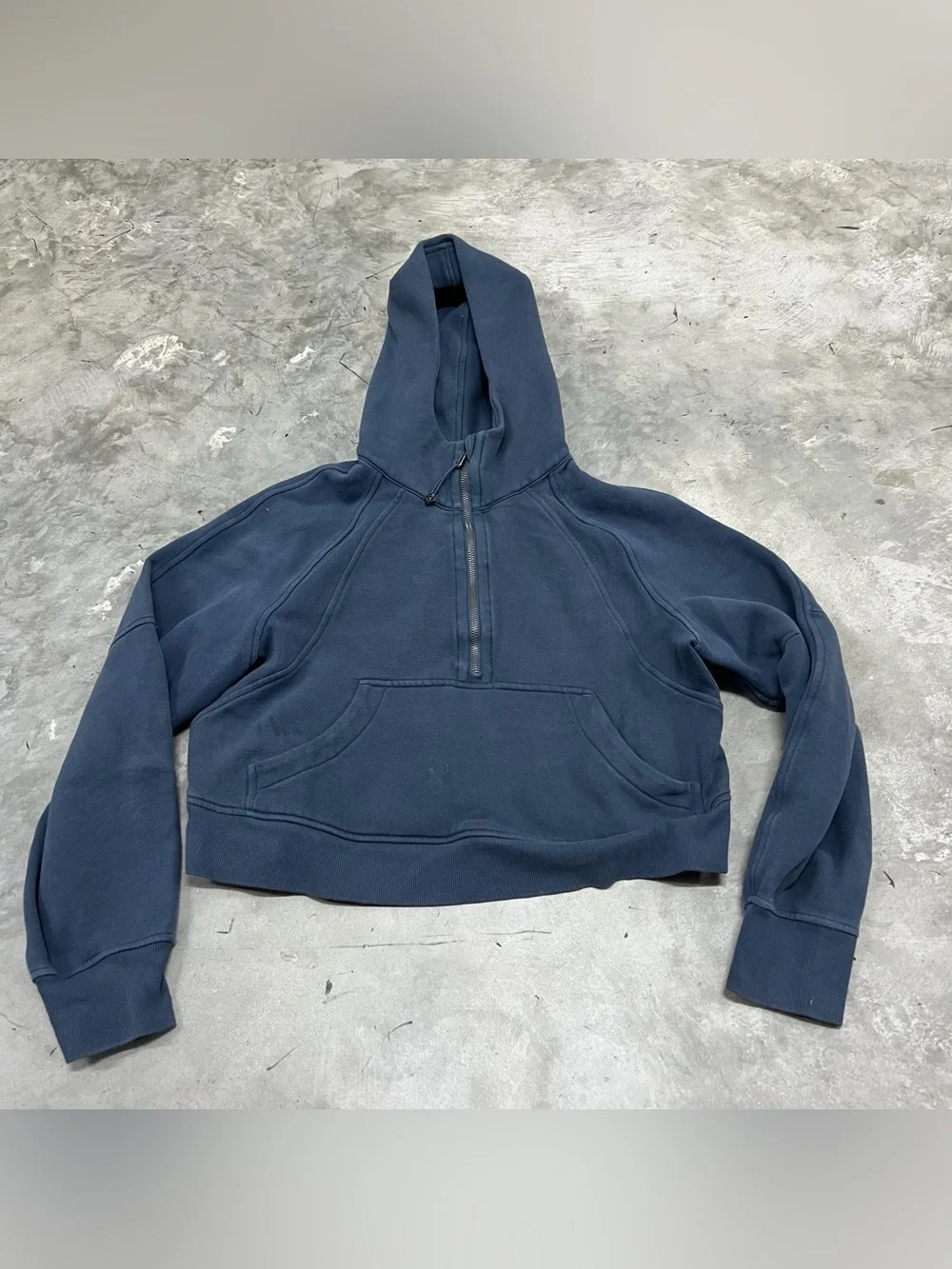 Lululemon Scuba Oversized Half Zip Hoodie Womens XS/S Blue Thumbholes LW3DM4S